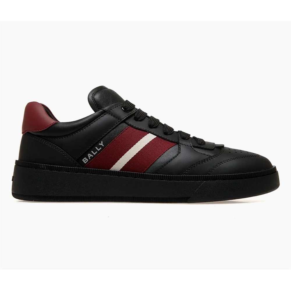 Men's Rebby Black And Red Leather Sneakers Size 11.5 Us